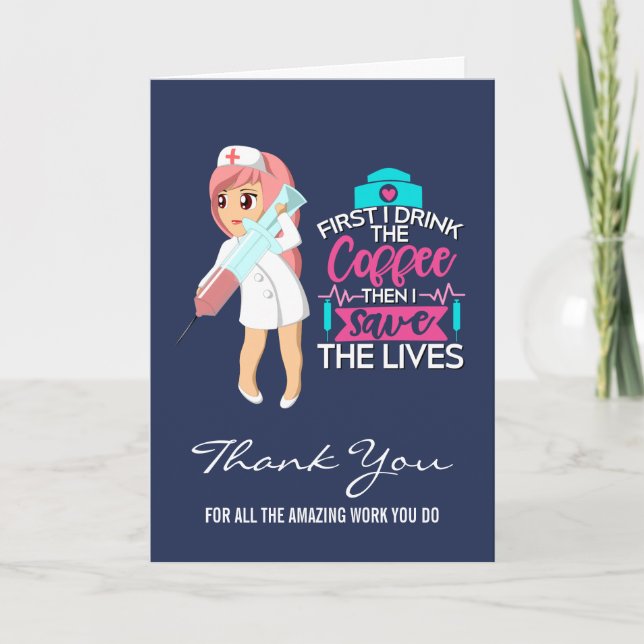 Funny Nurse Saying with Big Hypodermic Needle Card (Front)