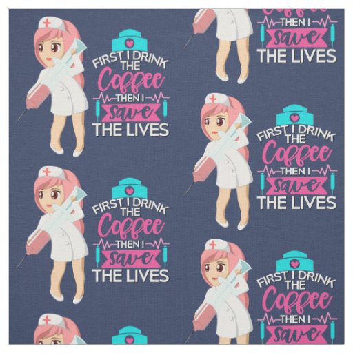 Funny Nurse Saying with Big Hypodermic Needle Fabric