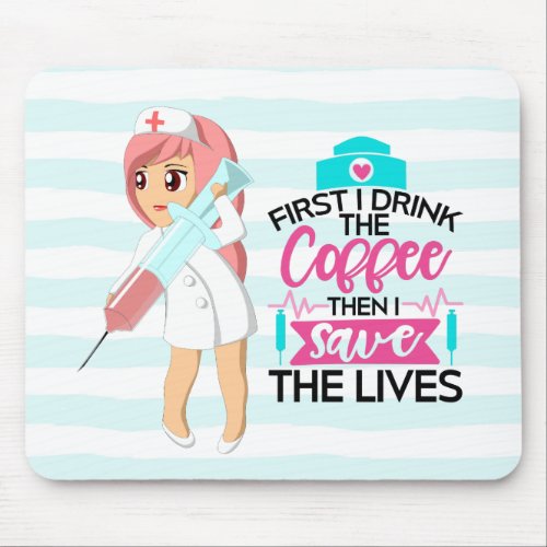 Funny Nurse Saying with Big Hypodermic Needle Mouse Pad