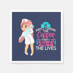 Funny Nurse Saying with Big Hypodermic Needle Napkins
