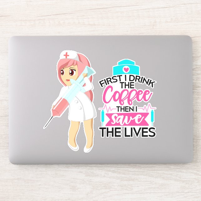 Funny Nurse Saying with Big Hypodermic Needle Sticker (Computer)