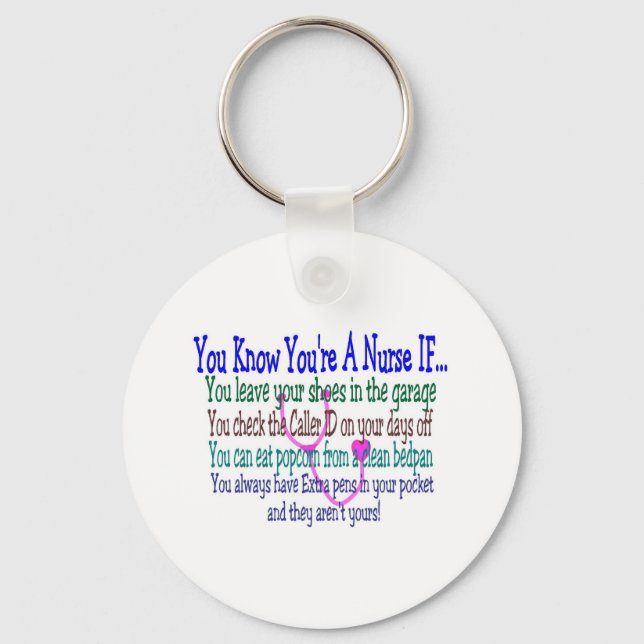 Funny Nurse Sayings Keychain (Front)