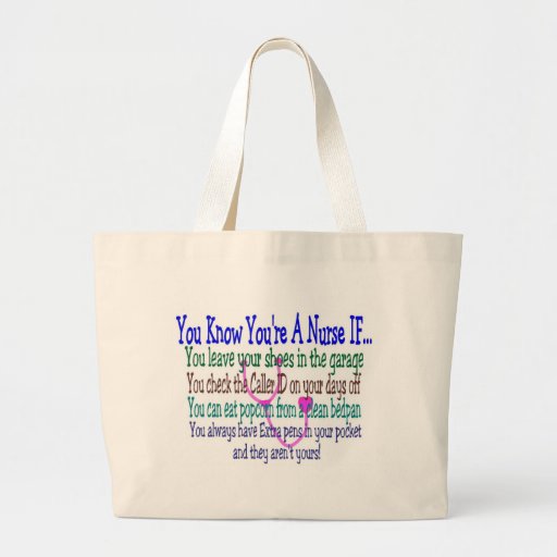 Funny Nurse Sayings Large Tote Bag | Zazzle