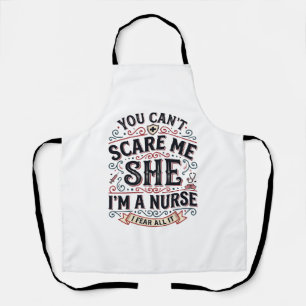 Funny Nurse Scare Me Vintage Halloween Shirt Desig Apron