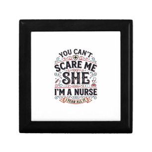 Funny Nurse Scare Me Vintage Halloween Shirt Desig Gift Box