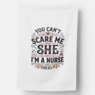 Funny Nurse Scare Me Vintage Halloween Shirt Desig House Flag