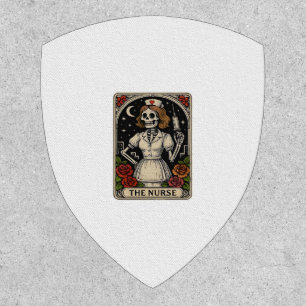 Funny Nurse Skeleton Tarot Card Halloween Nursing Patch