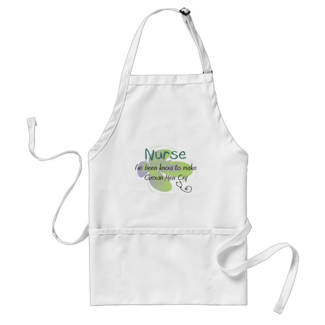 Funny Nurse T-shirts and gifts "Grown Men Cry" Adult Apron (Front)