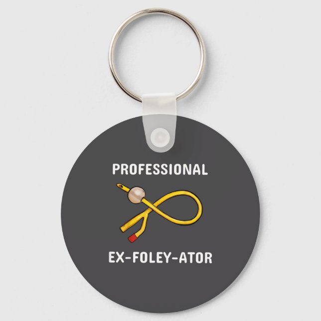 Funny Nurse Urology Crew T- Catheter Joke Student  Keychain (Front)