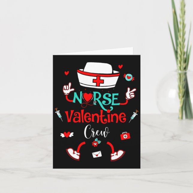 Funny Nurse Valentines Day Nurse Crew Family Group Card (Front)