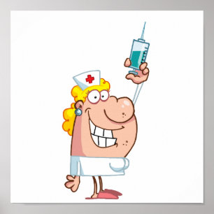 Funny Nurse-with-syringe shot Poster