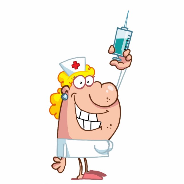 Funny Nurse-with-syringe shot Statuette (Front)