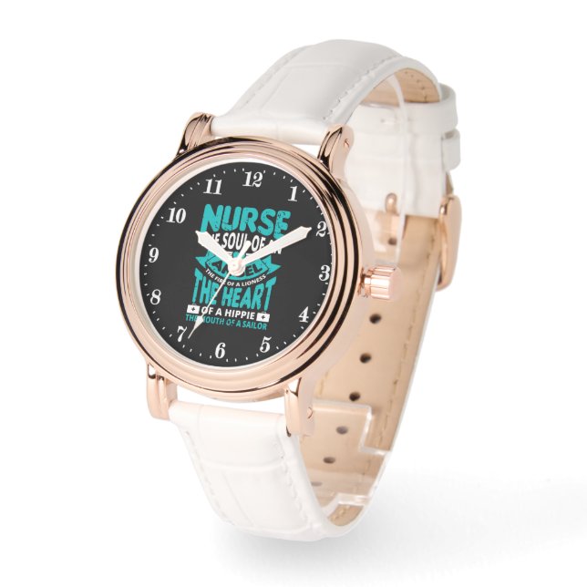 Funny Nurse word art  Watch (Angle)