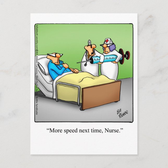 Funny Nurses Day Humor Postcard (Front)