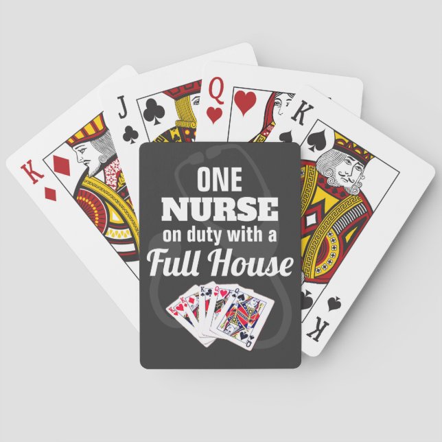 Funny "Nurses Play Cards" Political Playing Cards (Back)