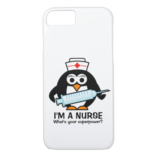 Funny nursing iPhone 11 case  cute penguin nurse
