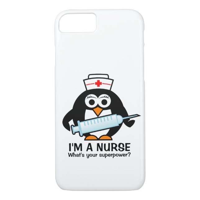 Funny nursing iPhone 11 case | cute penguin nurse (Back)