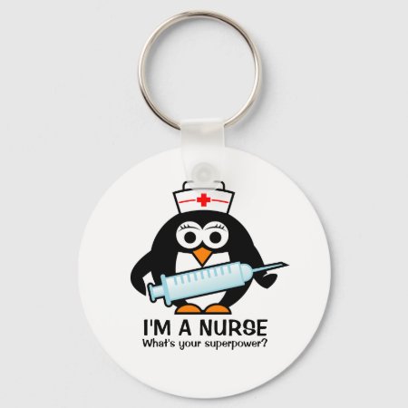 Funny Nursing Keychains With Cute Penguin Nurse
