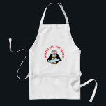 Funny nursing kitchen apron | cute penguin nurse<br><div class="desc">Funny nursing kitchen apron with cute penguin nurse holding a big syringe needle. Humorous quote; Nurses call the shots. Fun gift idea for RN nurse,  registered nurse,  nursing school graduate,  nurses week / day ,  LPN etc. Cooking and baking accessories for women / mom.</div>