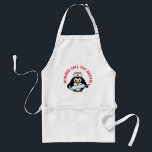 Funny nursing kitchen apron | cute penguin nurse<br><div class="desc">Funny nursing kitchen apron with cute penguin nurse holding a big syringe needle. Humorous quote; Nurses call the shots. Fun gift idea for RN nurse,  registered nurse,  nursing school graduate,  nurses week / day ,  LPN etc. Cooking and baking accessories for women / mom.</div>