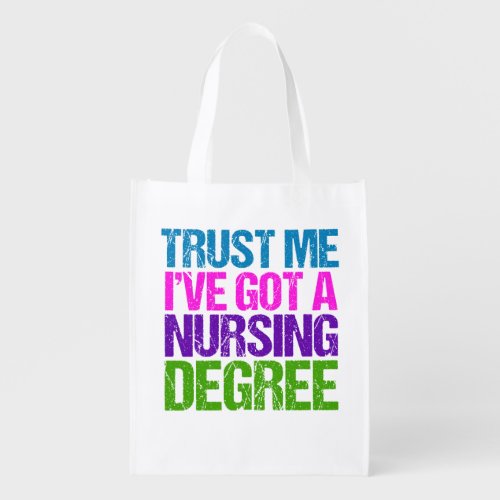 Funny Nursing School Graduation Cute Nurse Reusable Grocery Bag