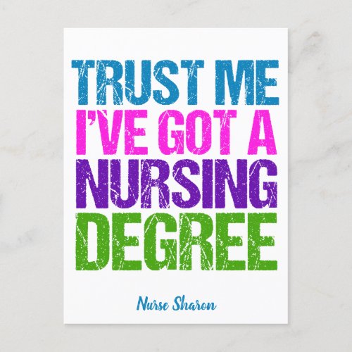 Funny Nursing School Graduation Personalized Nurse Postcard