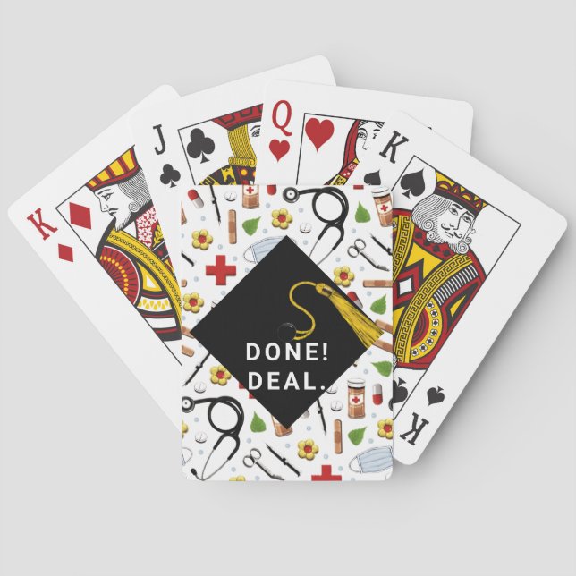 Funny Nursing School Graduation Poker Cards (Back)