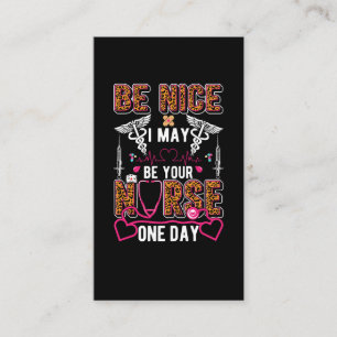 Funny Nursing School Humor Leopard Print Nurse Business Card