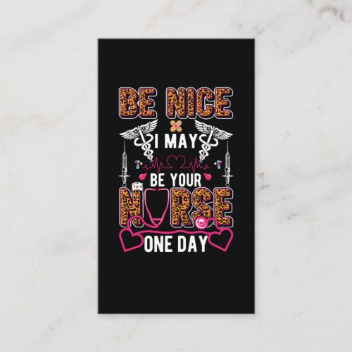 Funny Nursing School Humor Leopard Print Nurse Business Card