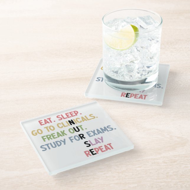 Funny Nursing School student Future Nurse Gifts Glass Coaster (Angled)