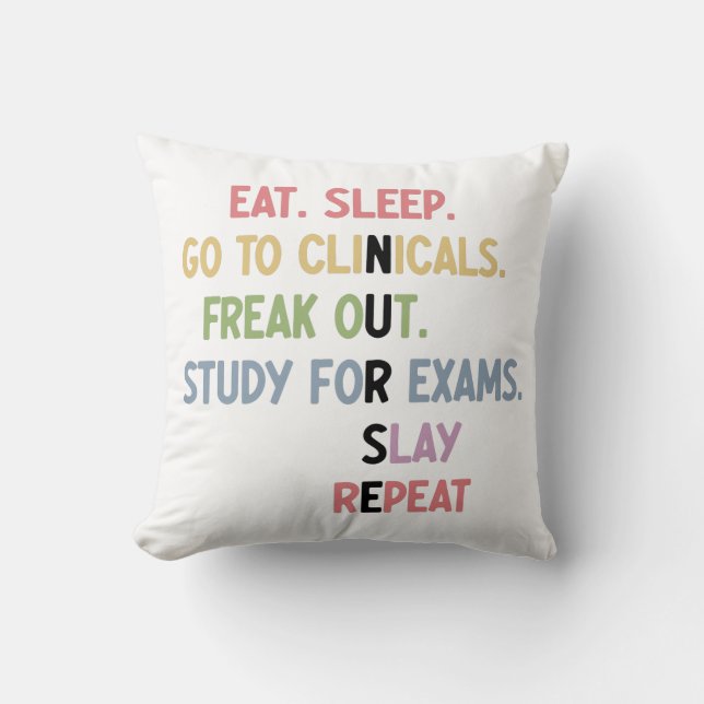 Funny Nursing School student Future Nurse Gifts Throw Pillow (Front)