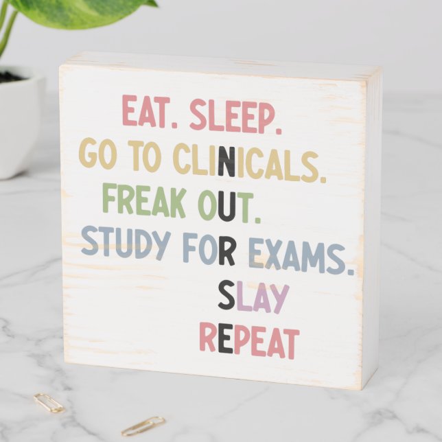 Funny Nursing School student Future Nurse Gifts Wooden Box Sign (In Situ Horizontal)