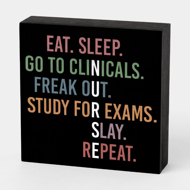 Funny Nursing School student Future Nurse Life Wooden Box Sign (Angled Horizontal)