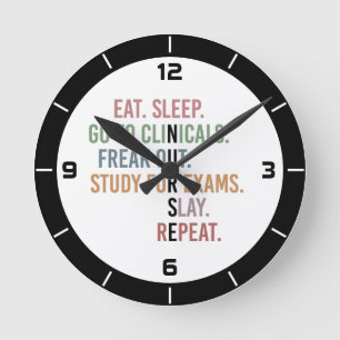 Funny Nursing School student Future Nurse Round Clock