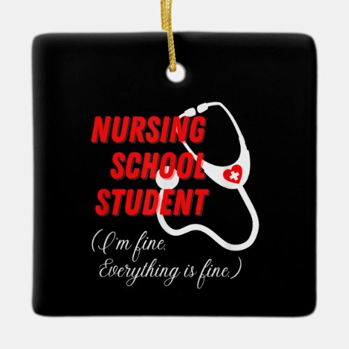 Funny Nursing School Student Gift RN Stethoscope Ceramic Ornament