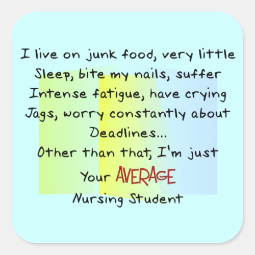 Funny Nursing Student Gifts Square Sticker