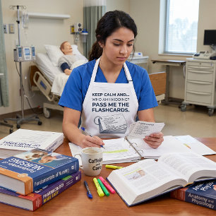 Funny Nursing Student Study Flashcards Adult Apron