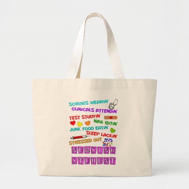 Funny Nursing Student Tote Bag (Front)