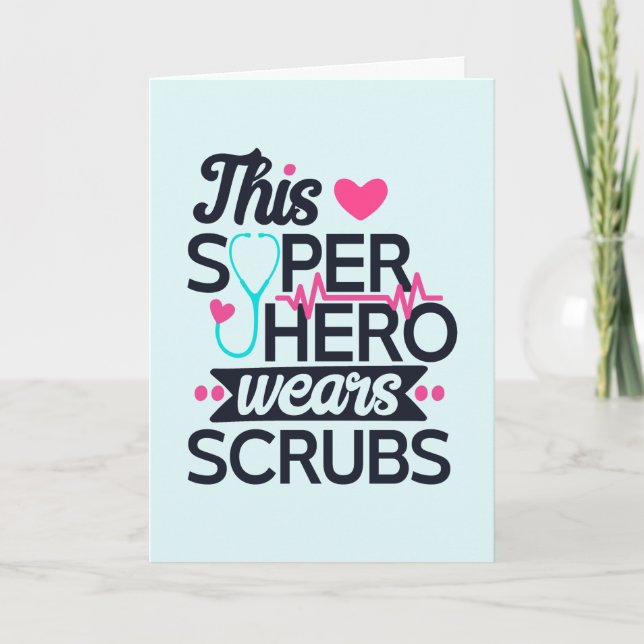 Funny Nursing Superhero Saying Thank You Card (Front)