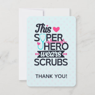 Funny Nursing Superhero Saying Thank You Invitation