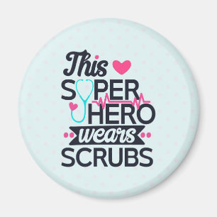 Funny Nursing Superhero Saying Typography Magnet