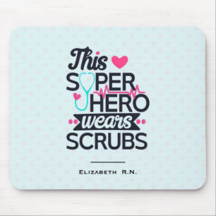 Funny Nursing Superhero Saying Typography Mouse Pad