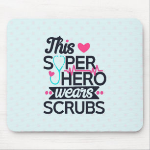 Funny Nursing Superhero Saying Typography Mouse Pad