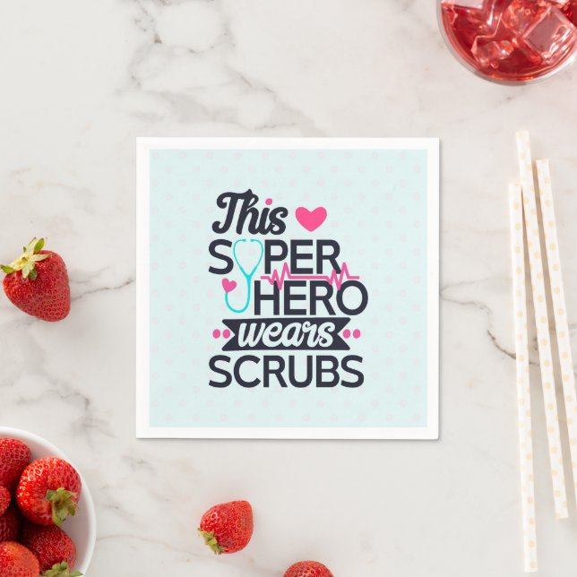 Funny Nursing Superhero Saying Typography Napkins (Insitu)