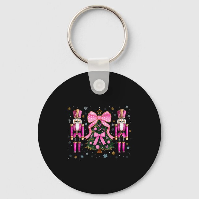 Funny Nutcracker Christmas Tree Christmas Xmas Wom Keychain (Front)