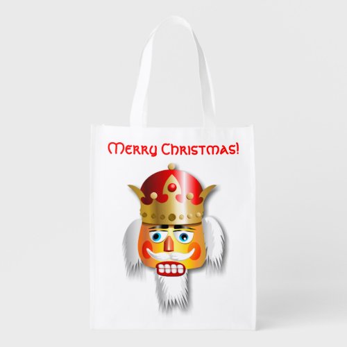 Funny Nutcracker King Cartoon Reusable Grocery Bag