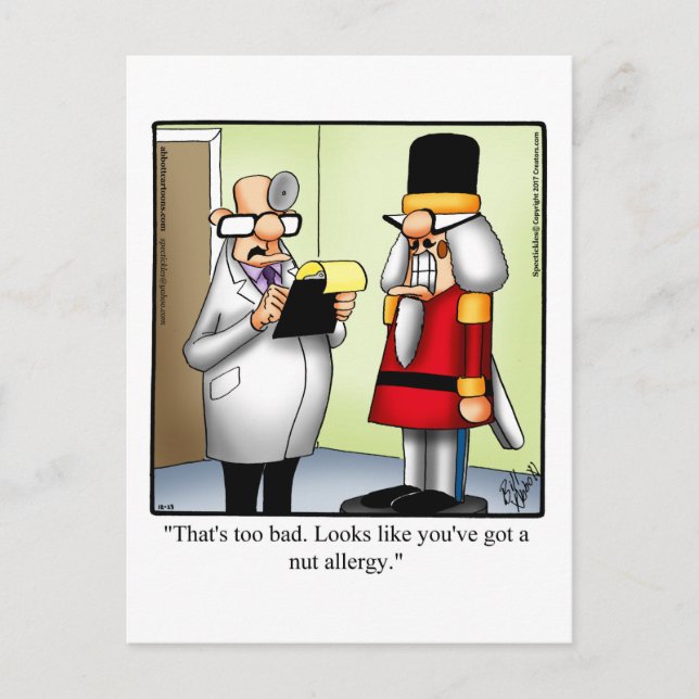 Funny Nutcracker Nut Allergy Humor Postcard (Front)