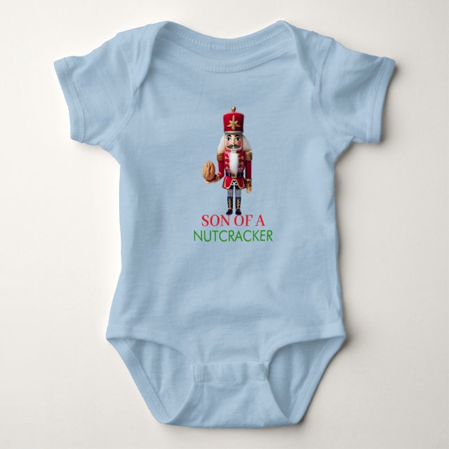 Funny Nutcracker Son Naughty Christmas Humor Baby Bodysuit (Front)