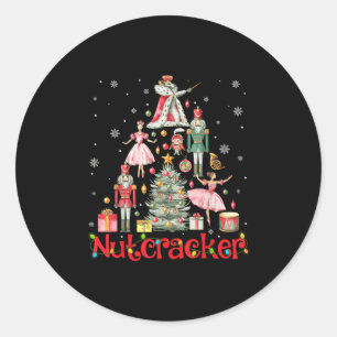 Funny Nutcracker Squad Christmas Tree 2024 Men Wom Classic Round Sticker