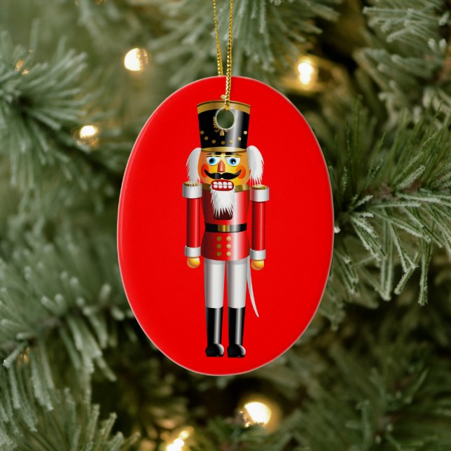 Funny Nutcracker Toy Soldiers Ceramic Ornament (Tree)